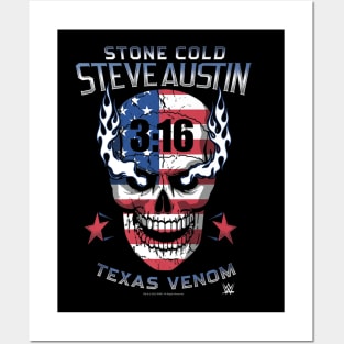 Stone Cold Steve Austin 316 Texas Venom Americana Skull Posters and Art